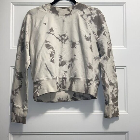 Lululemon Ready to Roll Crew Shibori Dove Grey Cement Grey sweatshirt sz Medium - Picture 3 of 11